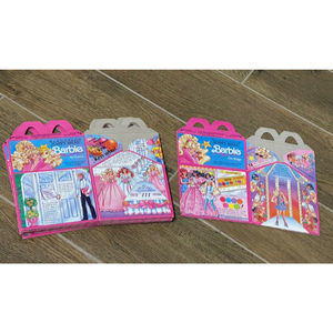 Lot Of 7 1991 Vintage McDonald's Barbie Happy Meal Box Rare Party Favors